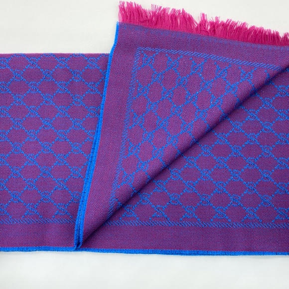 Gucci Wool Silk Jacquard GG Monogram Stenix Scarf - Picture 6 of 14